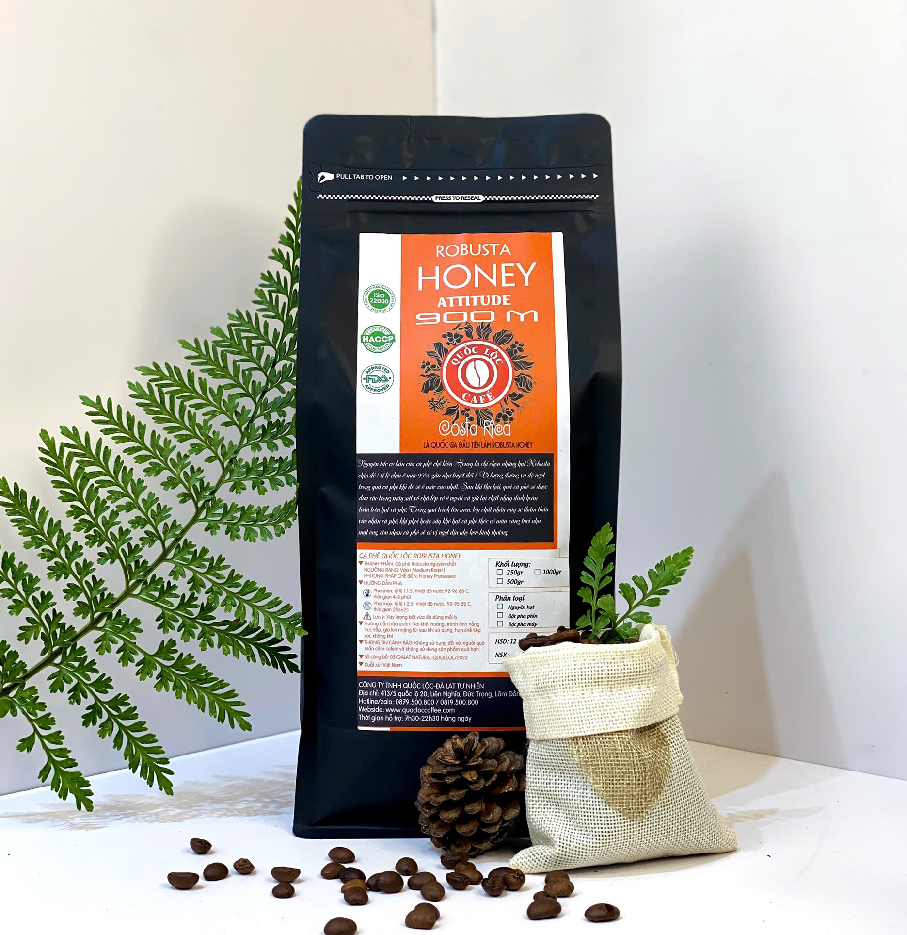 Cà phê Robusta honey tại Quốc Lộc