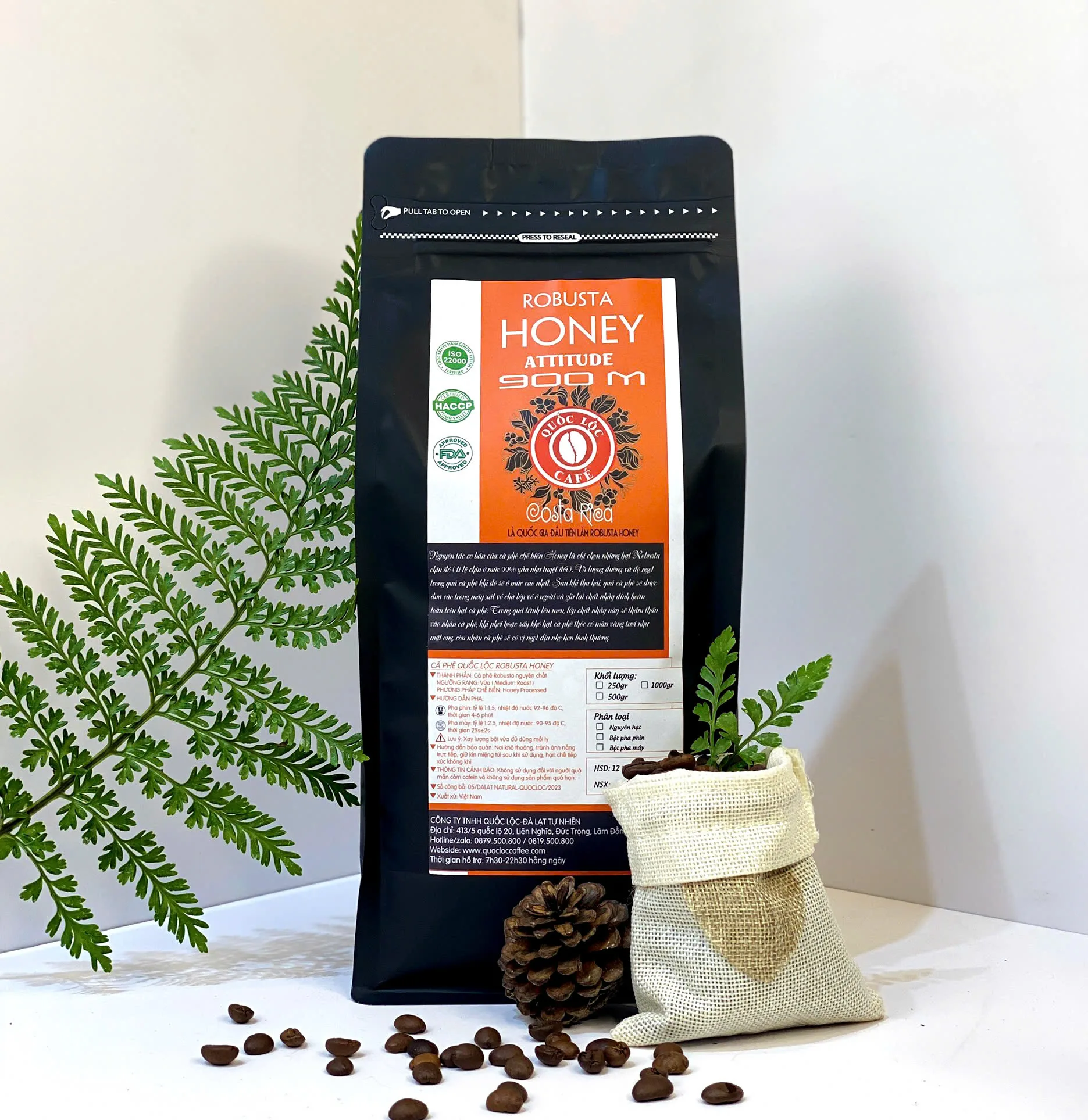 Cà phê Robusta honey tại Quốc Lộc