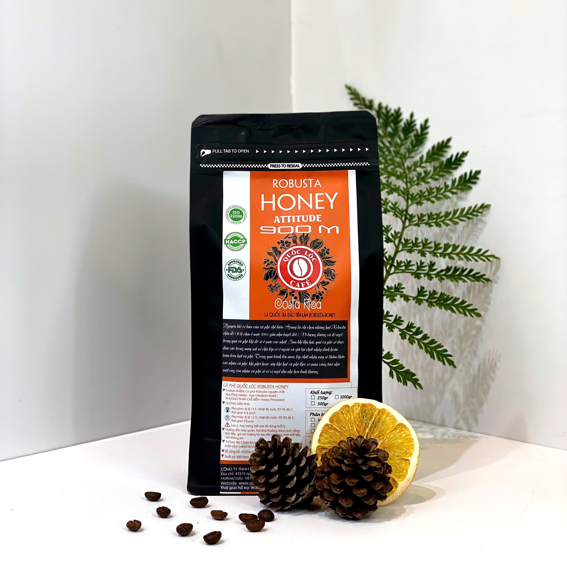 Combo test quán Quốc Lộc Coffee - cafe Robusta honey