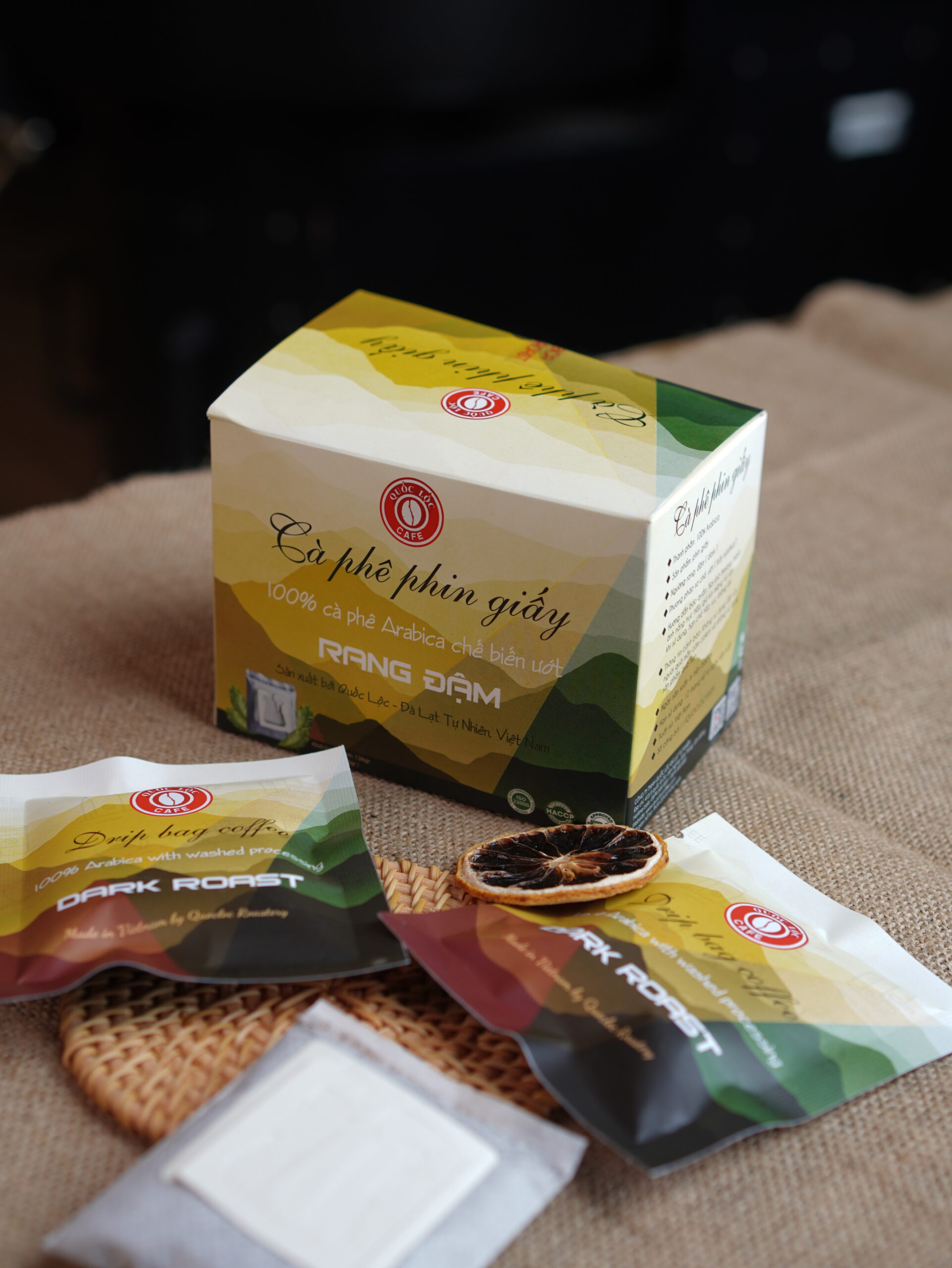 Hộp cà phê phin giấy Arabica Dark Roast Quốc Lộc Coffee