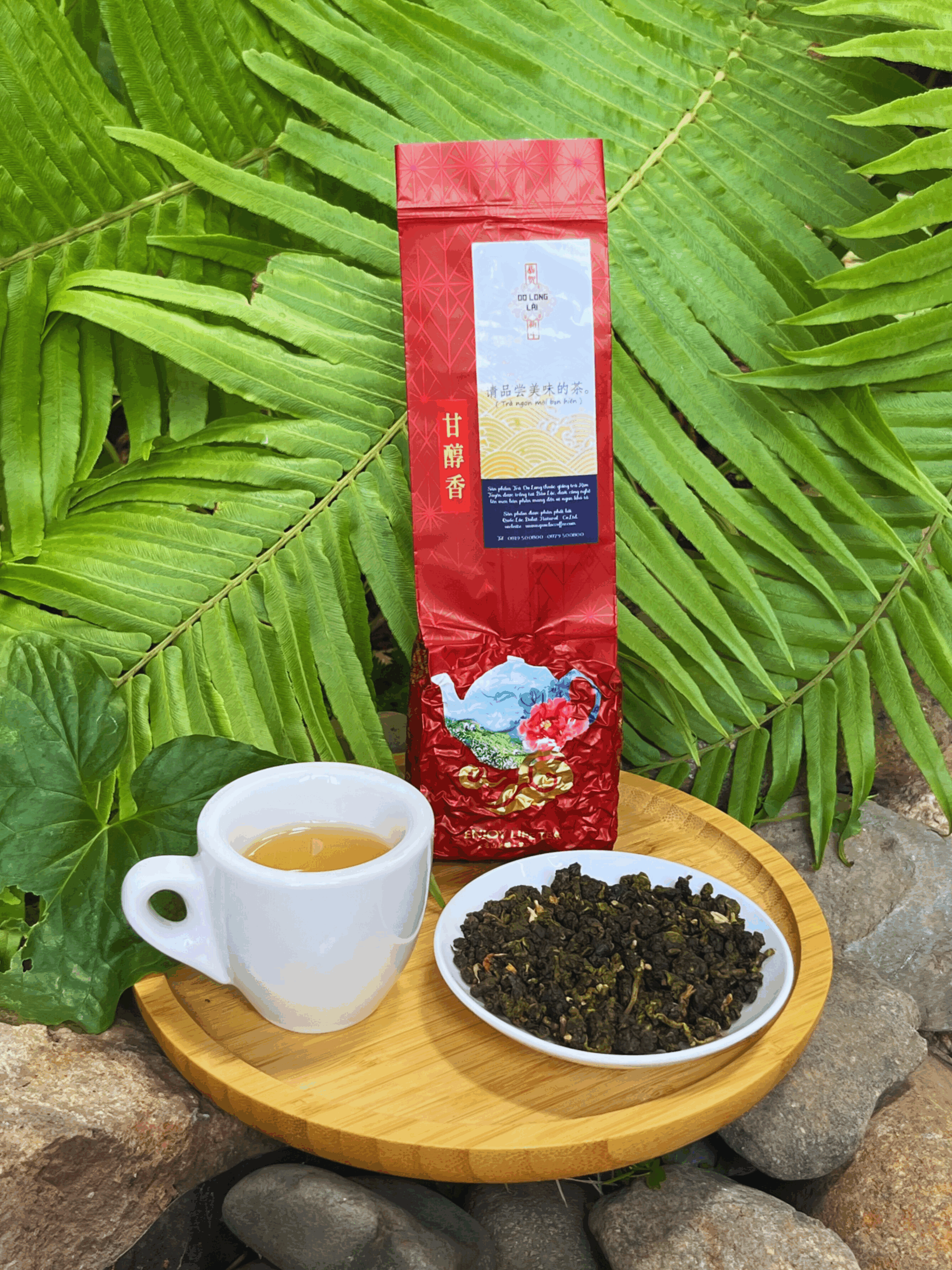 Trà olong lài Quốc Lộc – sự kết hợp giữa olong Bảo Lộc và hương lài dịu nhẹ, phù hợp cho những ai yêu trà thanh và dễ uống.