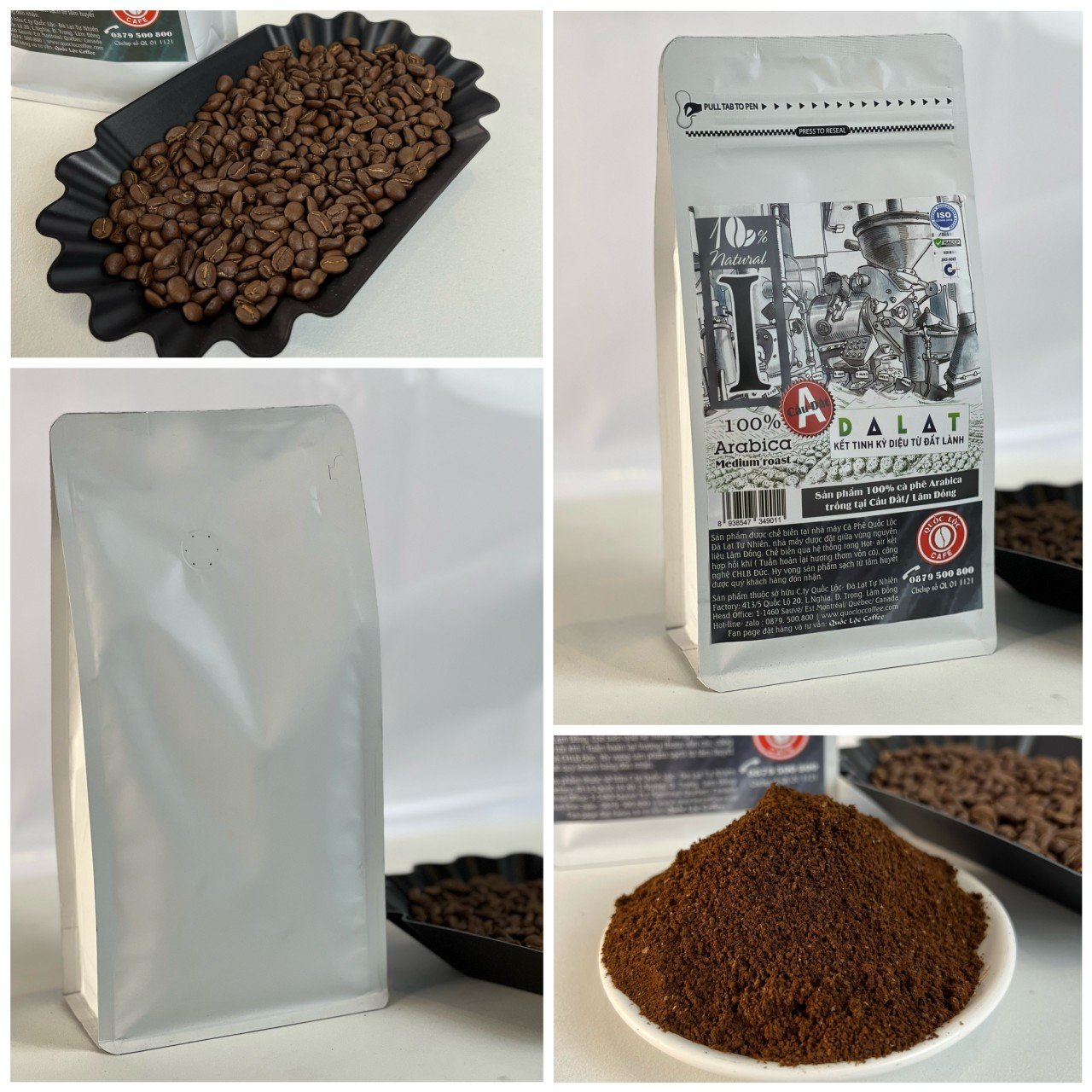 Túi cà phê rang mộc đóng gói màng nhôm có van 1 chiều giúp bảo quản cà phê tốt hơn