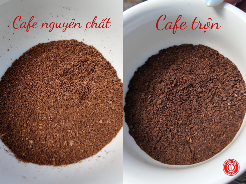 So sánh cà phê trộn và cà phê nguyên chất qua màu sắc và độ tơi của bột cà phê